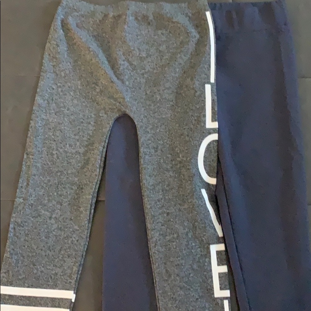 2-pack Leggings bundle- Heather Gray/blue